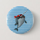 Badge Rond 5 Cm Pirate mignon Narwhal (Devant)