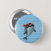 Badge Rond 5 Cm Pirate mignon Narwhal (Devant & derrière)