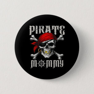 Badge Rond 5 Cm Pirate Mommy Jolly roger Drapeau Et Crossbones Crâ