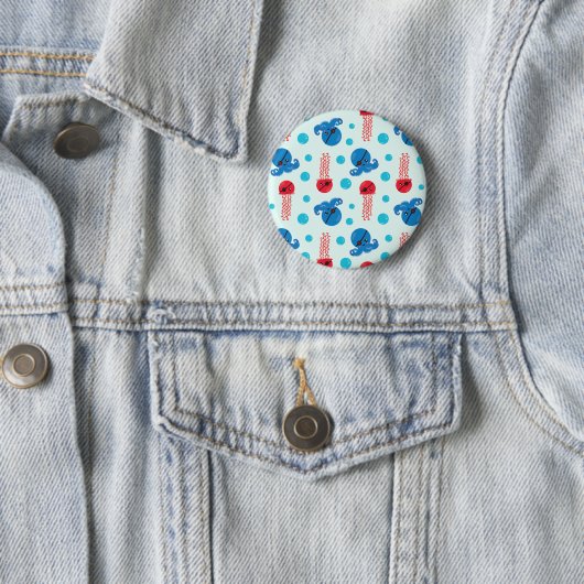 Badge Rond 5 Cm Pirate Octopus, Pirate Jellyfish, Sea Animaux (En situation)