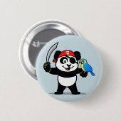 Badge Rond 5 Cm Pirate Panda (Devant & derrière)
