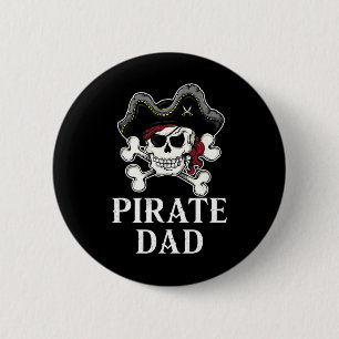 Badge Rond 5 Cm Pirate Papa Fun Halloween Costume Pirate Famille M