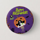 Badge Rond 5 Cm Pirate squelette (Devant)