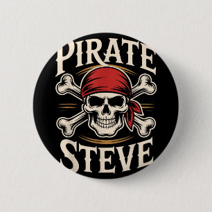 Badge Rond 5 Cm Pirate Steve