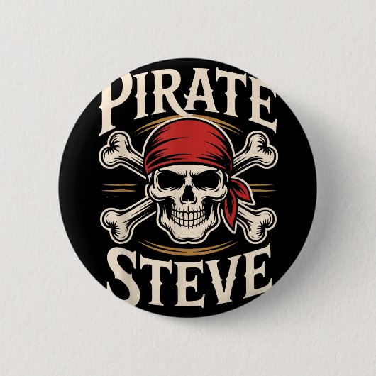 Badge Rond 5 Cm Pirate Steve (Devant)