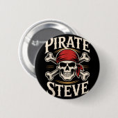 Badge Rond 5 Cm Pirate Steve (Devant & derrière)
