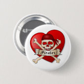 Badge Rond 5 Cm Pirates à l'insigne du coeur (Devant & derrière)