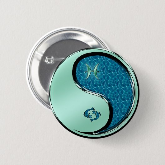 Badge Rond 5 Cm Pisces the Fish (Devant & derrière)
