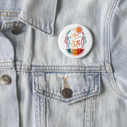 Badge Rond 5 Cm Piste cyclable Retro Elroy Sparta (En situation)
