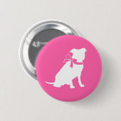 Badge Rond 5 Cm Pit Bull Chien Baby shower rose fille Pitbull (Devant & derrière)