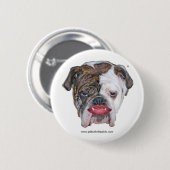 BADGE ROND 5 CM PITBULL AVEC LE ROUGE À LÈVRES (Devant & derrière)