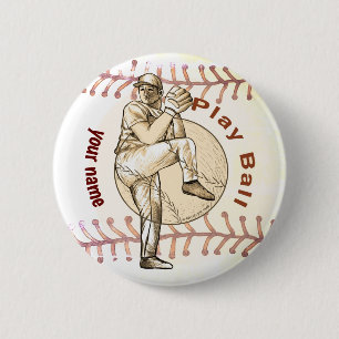Badge Rond 5 Cm Pitcher Play Baseball