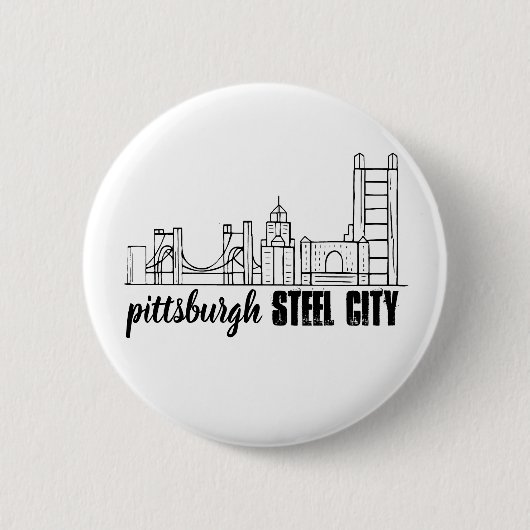 Badge Rond 5 Cm Pittsburgh Skyline (Devant)