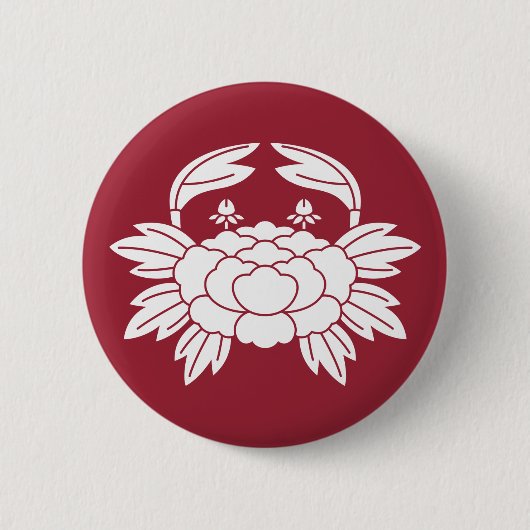 Badge Rond 5 Cm pivoine Crabe-formée (Devant)