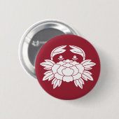 Badge Rond 5 Cm pivoine Crabe-formée (Devant & derrière)