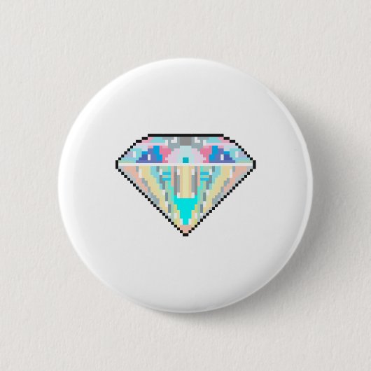 Badge Rond 5 Cm Pixel art gem diamant (Devant)