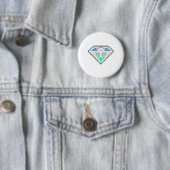 Badge Rond 5 Cm Pixel art gem diamant (En situation)
