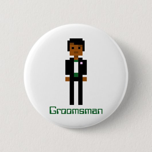 Badge Rond 5 Cm Pixel Groomsman 2 (Devant)