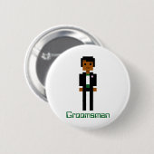 Badge Rond 5 Cm Pixel Groomsman 2 (Devant & derrière)