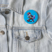 Badge Rond 5 Cm Pixel Punk Chat - Coeur 8 bits et style rétro (En situation)