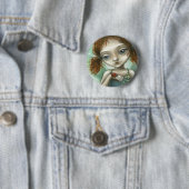 Badge Rond 5 Cm Pixie irlandaise (En situation)