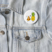 Badge Rond 5 Cm Pizza à l'ananas (En situation)