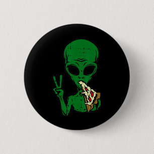 Badge Rond 5 Cm Pizza Alien Manger Paix Amusants Espace Espace-51