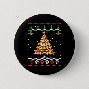 Badge Rond 5 Cm Pizza Arbre de Noël moche Sweat de Noël Noël Noël
