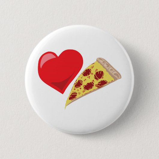 Badge Rond 5 Cm Pizza d'amour !  Personnalisable : (Devant)