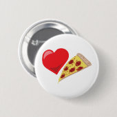 Badge Rond 5 Cm Pizza d'amour !  Personnalisable : (Devant & derrière)