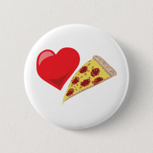 Badge Rond 5 Cm Pizza d'amour !  Personnalisable :