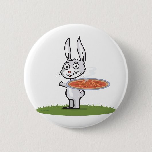 Badge Rond 5 Cm Pizza de lapin (Devant)