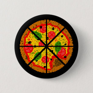 Badge Rond 5 Cm Pizza de pixel