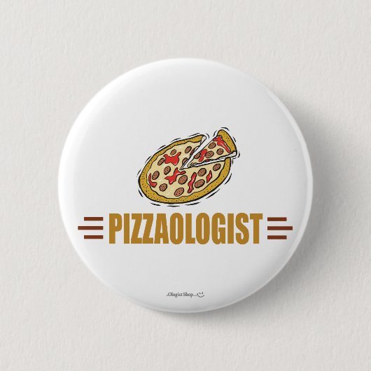 Badge Rond 5 Cm Pizza drôle (Devant)