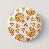 Badge Rond 5 Cm Pizza et tranches de cool motif sur blanc (Devant)