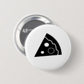 Badge Rond 5 Cm Pizza noire (Devant & derrière)