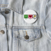 Badge Rond 5 Cm Pizza Peace Love (En situation)