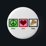 Badge Rond 5 Cm Pizza Peace Love<br><div class="desc">La pizza est mon repas préféré. Mmm pepperoni,  champignons et fromage. Qu'est-ce qu'il ne faut pas aimer ?</div>