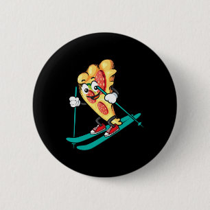 Badge Rond 5 Cm Pizza Slice Sur Skis Cool Blé Dough Pie Amateurs G