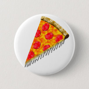Badge Rond 5 Cm Pizza Slice Vintage