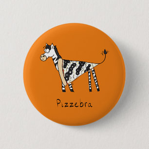 Badge Rond 5 Cm Pizzebra Pizza Zèbre Épinglette