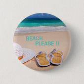 Badge Rond 5 Cm Plage (Devant)