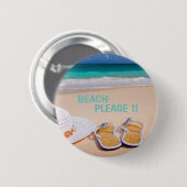 Badge Rond 5 Cm Plage (Devant & derrière)