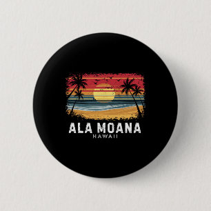 Badge Rond 5 Cm Plage Ala Moana Hawaii Planche de surf Plage