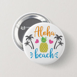 Badge Rond 5 Cm Plage Aloha