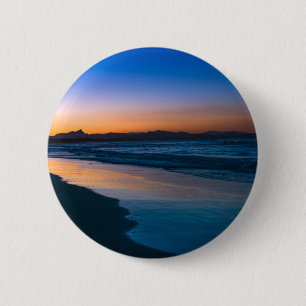 Badge Rond 5 Cm Plage de Belongil juste après le coucher du soleil