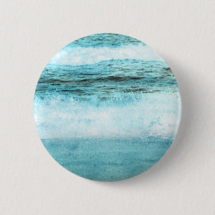 Badge Rond 5 Cm Plage de Blue Ocean Waves