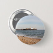 Badge Rond 5 Cm Plage de Brighton (Devant & derrière)