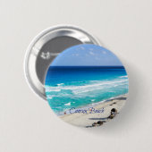 Badge Rond 5 Cm Plage de Cancun, Mexique (Devant & derrière)