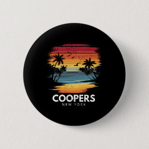 Badge Rond 5 Cm Plage de Coopers New York Surfboard Surf Vintage